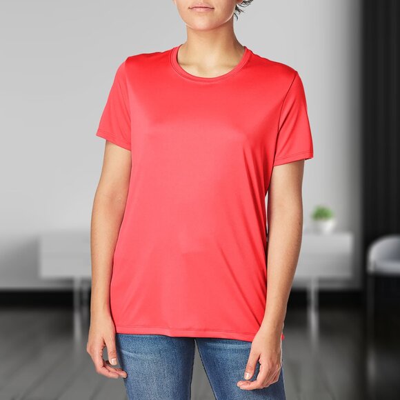 1-Pack Women's Slim-Fit Short Sleeves Crew Neck Black T-Shirt with (Plus Sizes) - Picture 6 of 16